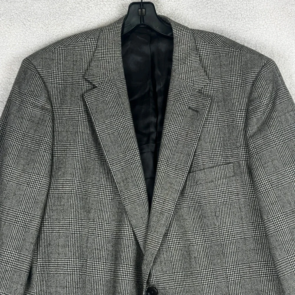 Brooks Brothers Loro Piana Sport Coat Mens 42R Grey Glen Plaid Wool Blazer